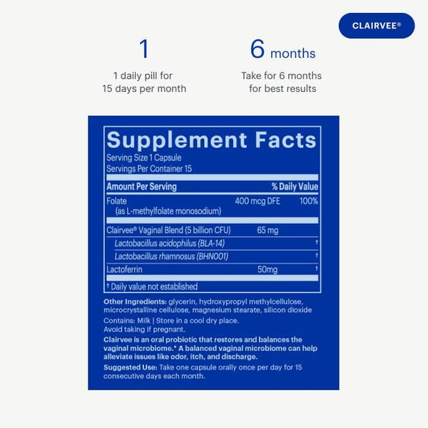Bonafide Clairvee + Revaree – 1 Month Supply | Vaginal Odor & Dryness Relief, Clinically Proven