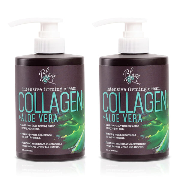 Collagen Lotion Skin Care Firming Body Cream, Intensive anti Aging Moisturizer Face Lotion with Aloe Vera for Wrinkles, Sagging Skin, Dry Skin, Fragrance Free, Pack of 2