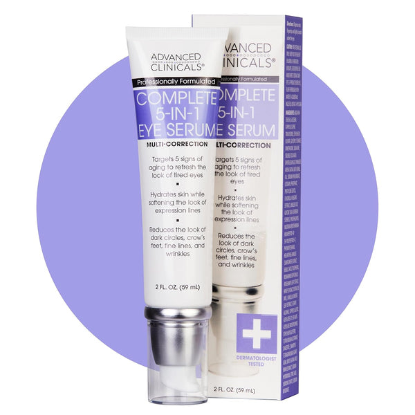 Advanced Clinicals Complete 5-In-1 Eye Serum – 59ml | Targets Dark Circles, Puffiness & Fine Lines