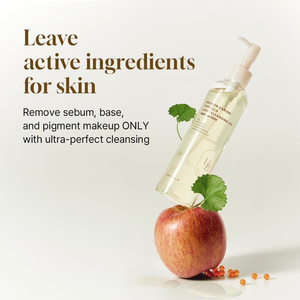 HEVEBLUE Salmon Caring Centella Light Cleansing Oil – 250ml | Salmon PDRN Formula for Deep Cleansing, Repair & Radiant Skin