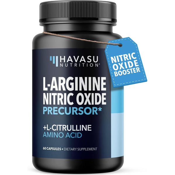 L-Arginine Capsules with L-Citrulline - Nitric Oxide Supplement - L Arginine and L Citrulline Blend - 60 Count - Vegan, Non-Gmo Capsules for Performance, Endurance and Muscle Support - 1 Month Supply