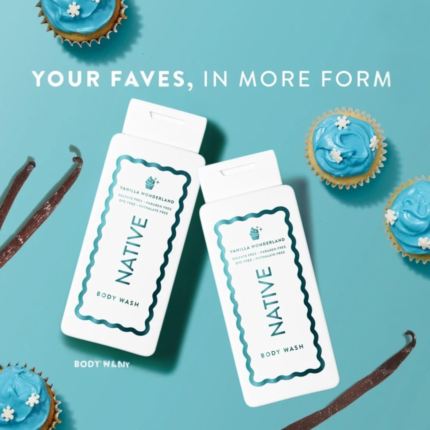 Native Vanilla Wonderland Body Wash (Holiday Limited Edition) - 532ml, Set of 2