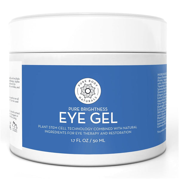 Pure Body Naturals Pure Brightness Eye Gel – 50ml | Hydrating & Firming Treatment for Dark Circles, Puffiness & Fine Lines