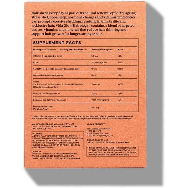 Vida Glow Hairology Advanced Repair – 30 Capsules | Daily Hair Growth Supplement with Biotin & AnaGain