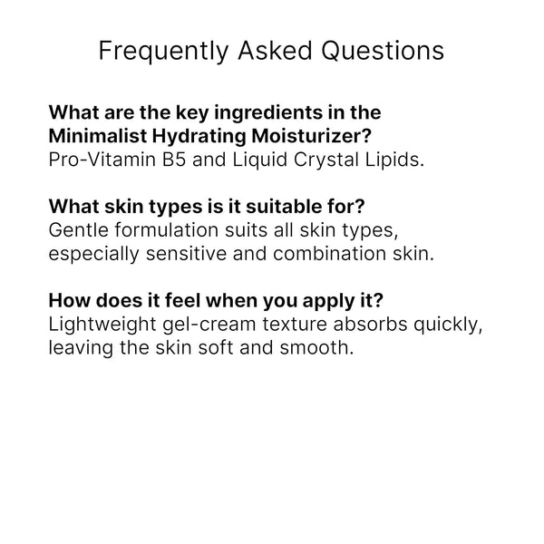 Minimalist Hydrating Moisturizer with Pro Vitamin B5, Liquid Crystal Lipids and Centella Asiatica, Lightweight Daytime Face Cream for Moisture Barrier Support, 50Ml / 1.6 Fl Oz