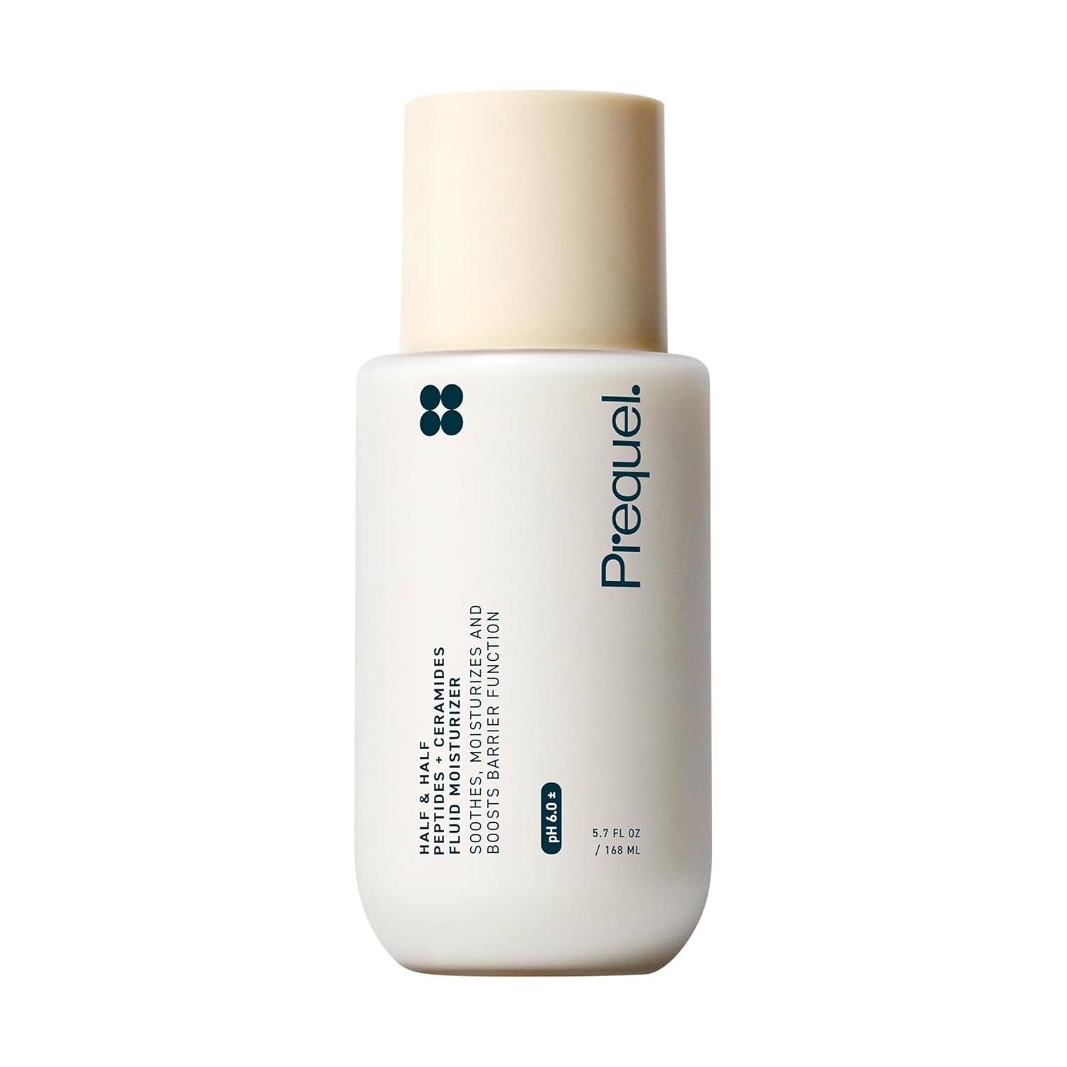 Prequel Half & Half Peptides + Ceramides Fluid Moisturizer – 168ml | Lightweight Hydration for Plump, Dewy Skin