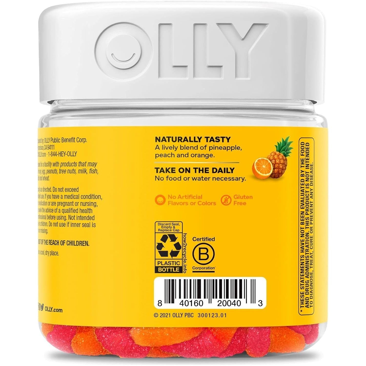 Hello Happy Gummy Worms, Mood Balance Support, Vitamin D, Saffron, Adult Chewable Supplement, Tropical Zing - 60 Count