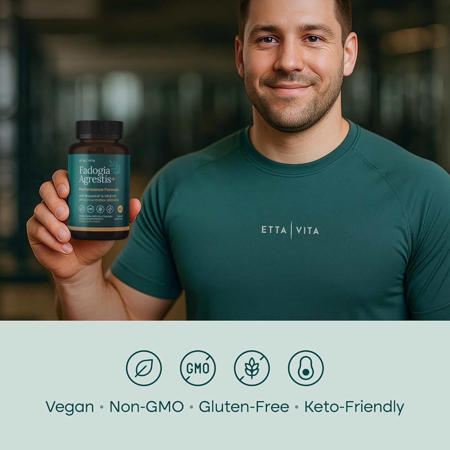 Organic Fadogia Agrestis 600Mg for Natural Test Support (2X More Pure - 3X More Absorbent) Athlete Approved - Supports Muscle Growth & Recovery, Healthy Energy Levels, Drive, Stamina & Mood - 60Ct