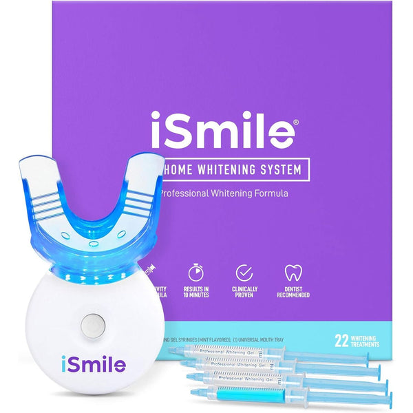 iSmile Whitening LED Light Activated Teeth Whitening Kit – 22 Treatments | Professional At-Home Dental Care