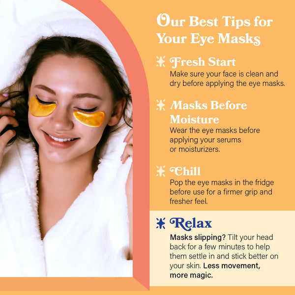 LE GUSHE Miracle Eye Masks – 30 Pairs, Gold | Collagen, Snail Mucin & Hyaluronic Acid for Dark Circles & Puffiness