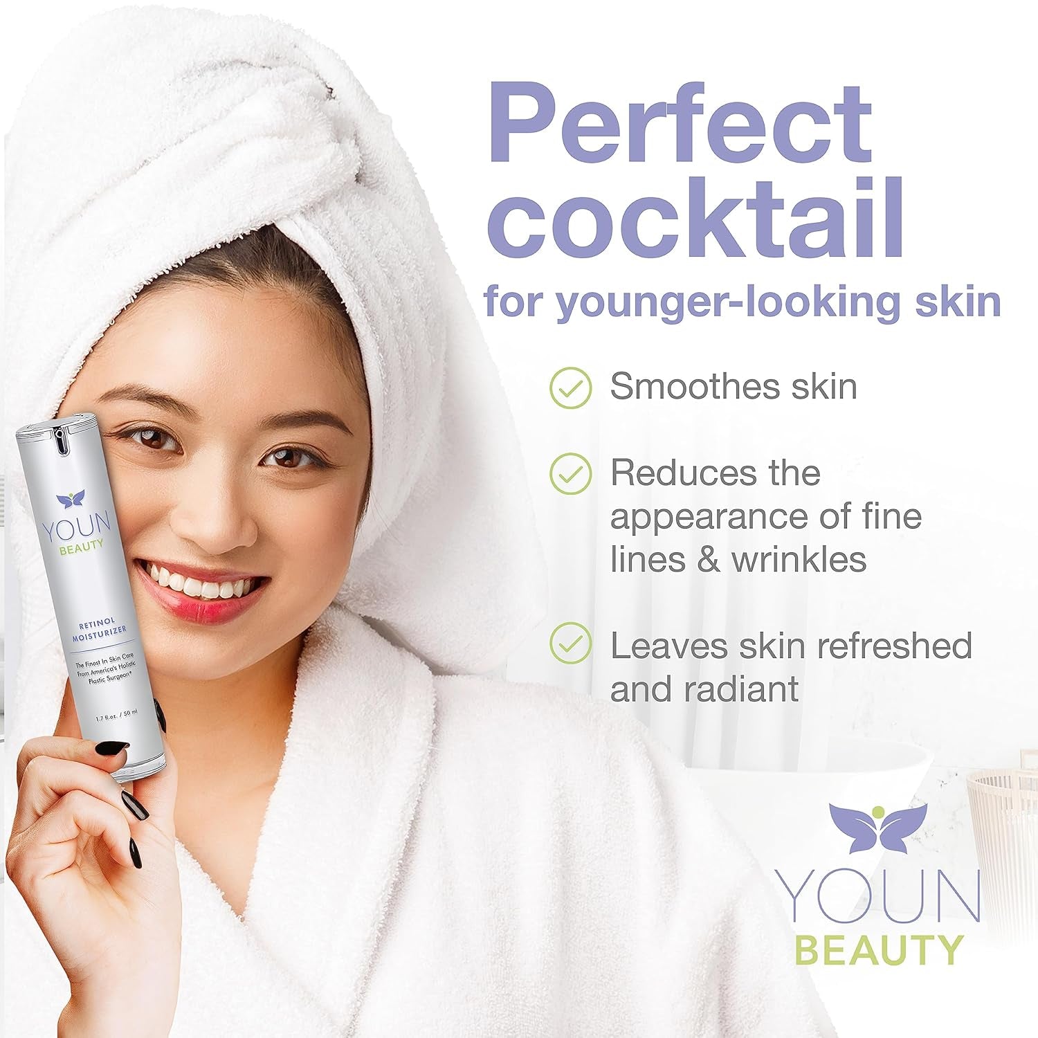 YOUN Beauty Retinol Moisturizer – 50ml | Gentle Anti-Aging Night Cream
