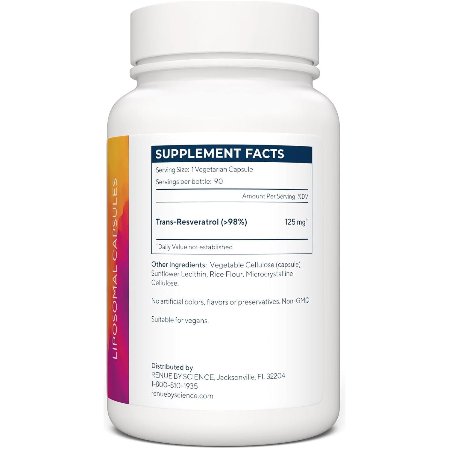 Renue By Science Lipo Trans-Resveratrol – 90 Capsules | Liposomal Antioxidant for Cellular Health & Longevity