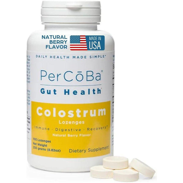 PERCOBA Gut Health Colostrum Lozenges – 230g | Natural Berry Flavour | Immune, Gut & Skin Support