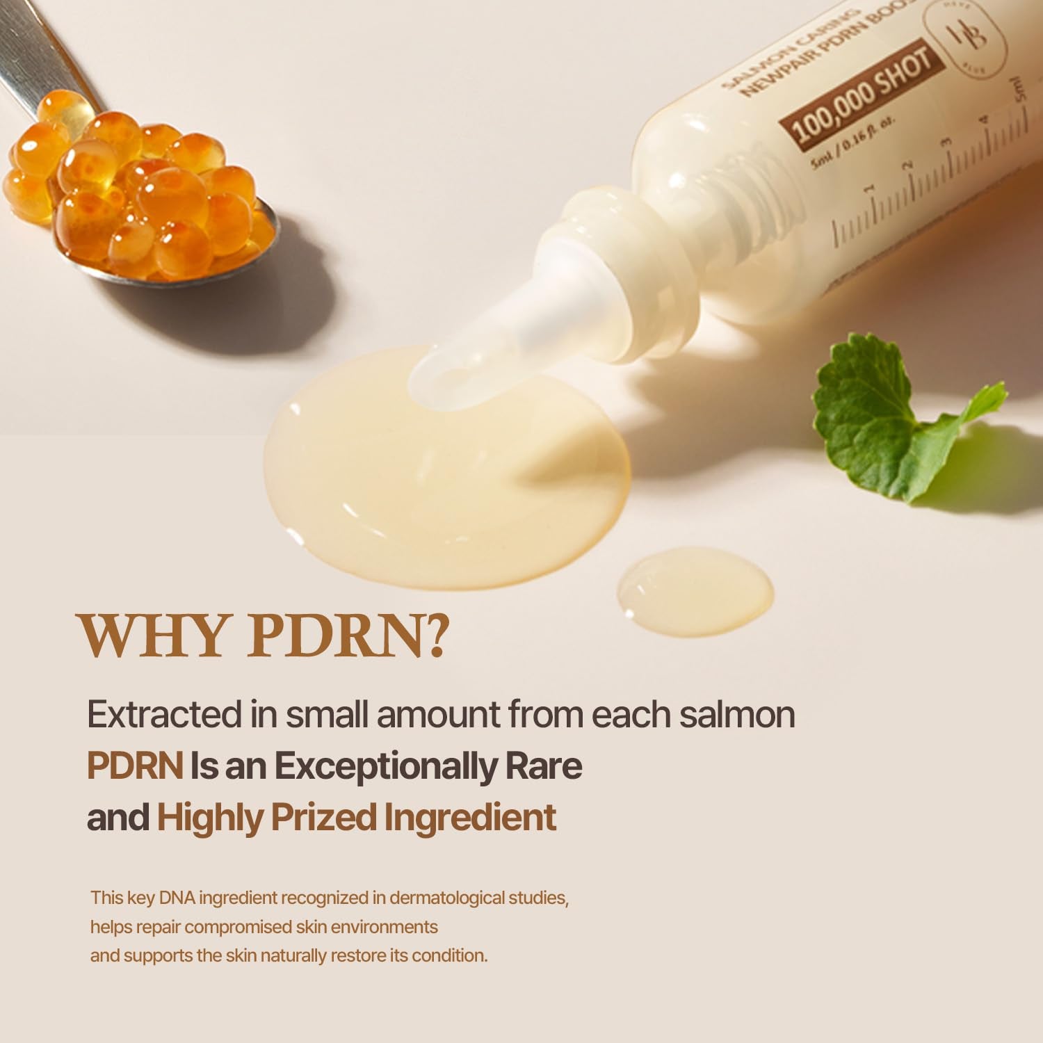 HEVEBLUE Salmon Caring NewPair PDRN Booster Essence – 100,000 Shot | Revitalize, Firm & Restore Youthful Radiance