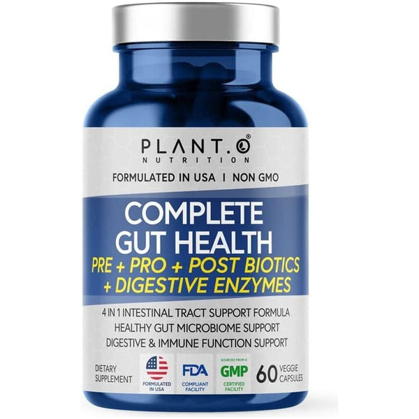 PLANT.O NUTRITION Complete Gut Health – 60 Capsules | 4-in-1 Digestive & Gut Support