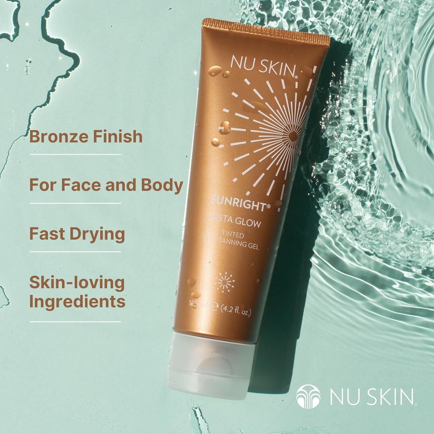 Nu Skin Sunright Insta Glow Tinted Self-Tanning Gel – 125ml | Fast-Drying, Streak-Free, Natural-Looking Tan