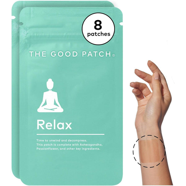 The Good Patch Relax – 8 Patches | Calming Wellness Patch with Ashwagandha, Rhodiola & GABA