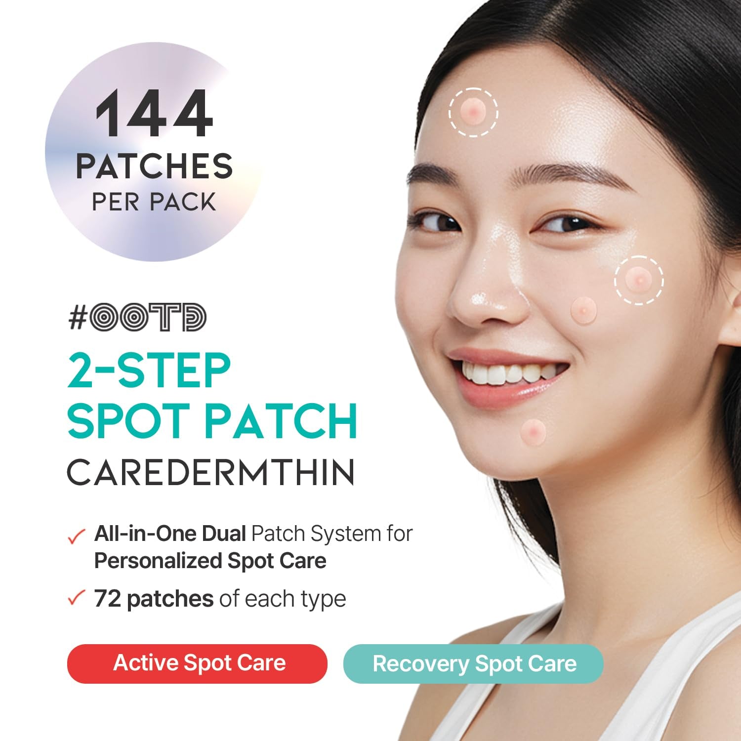 #OOTD CAREDERMTHIN 2-Step Spot Patch - 72 Active + 72 Protect Patches Set