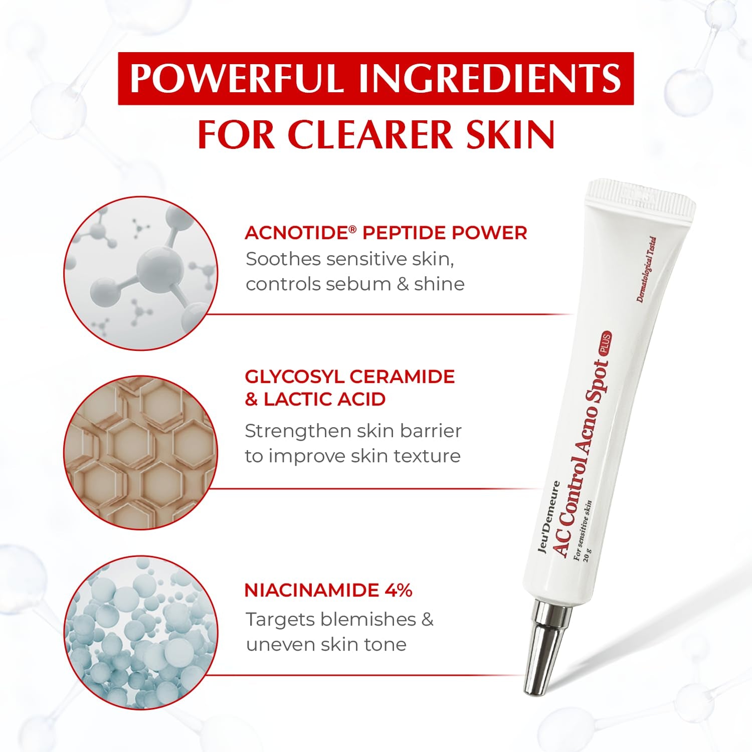 JEU'DEMEURE AC Control Acno Spot Plus – 20g | Targeted Blemish & Redness Treatment