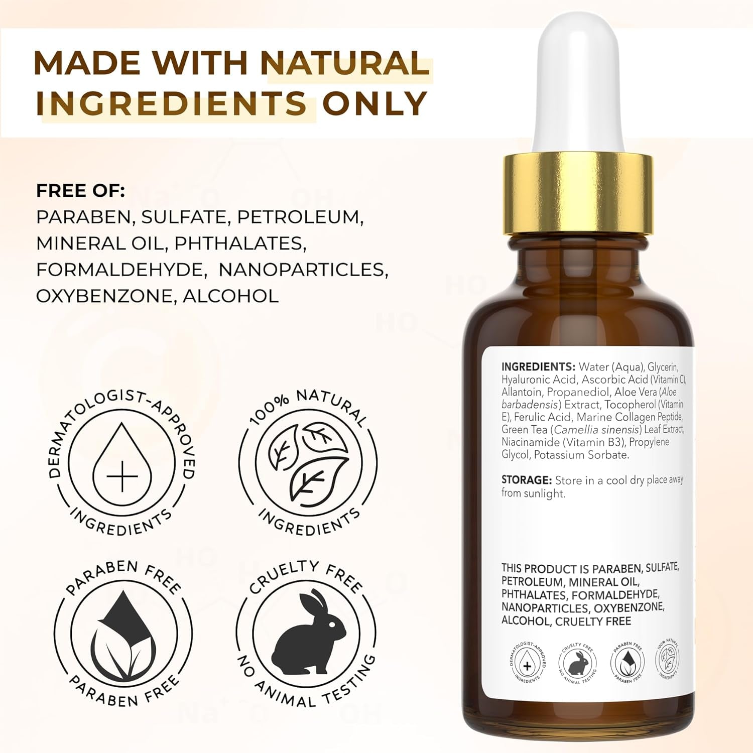 Jeune Naturelle Vitamin C Serum Advanced Formula – 60ml | Brightening, Firming & Hydrating Anti-Aging Serum