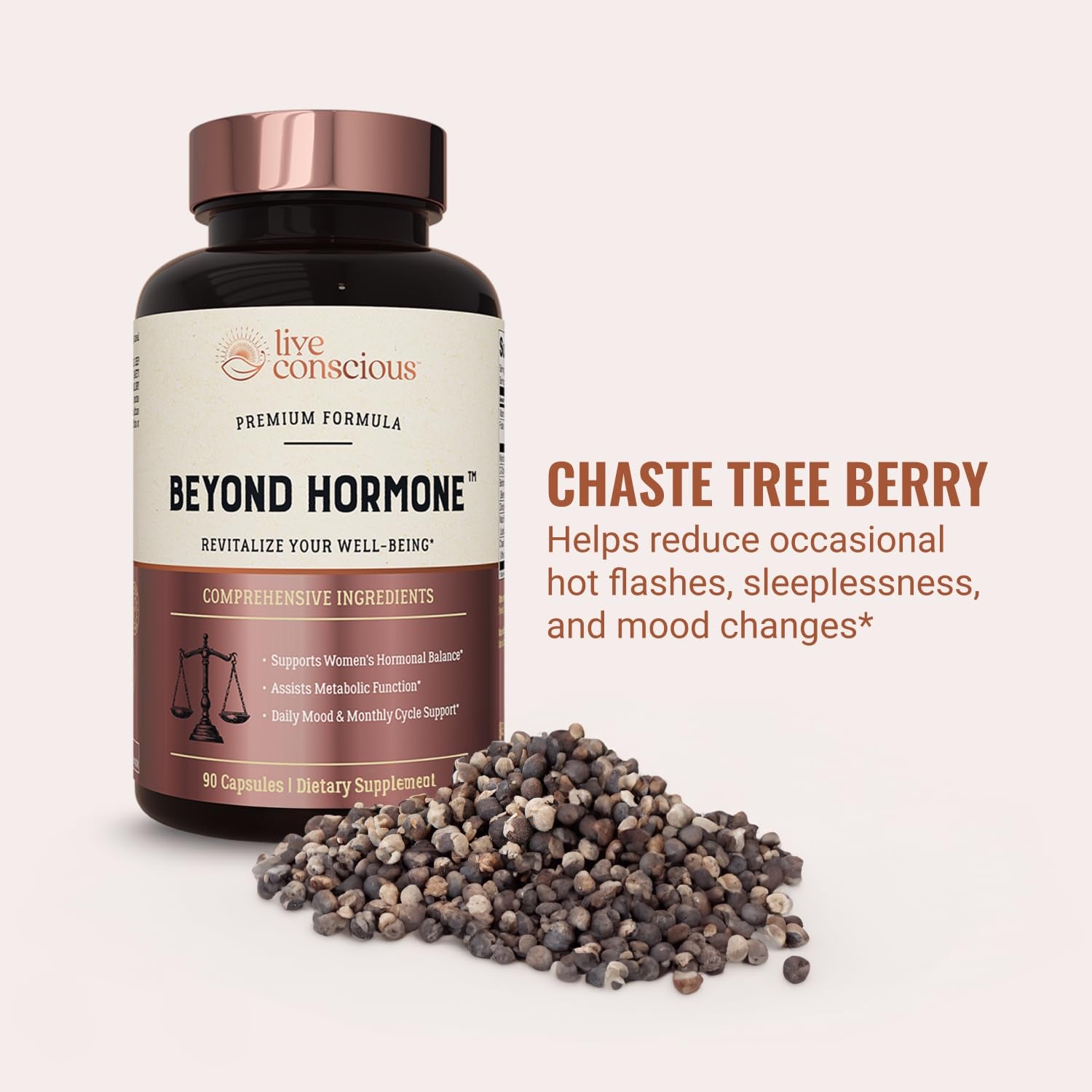 Live Conscious Beyond Hormone – 90 Capsules | Natural Hormonal Balance, Mood & Energy Support for Women