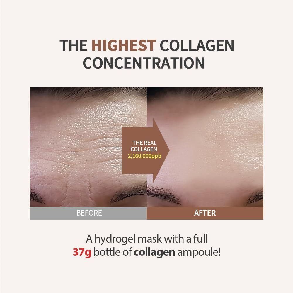 Deep Collagen Overnight Mask 37Gx4Ea | the Real Collagen 2,160,000Ppb | Facial Hydrogel Masks with Low Molecular Weight Collagen for Elasticity, Firming, and Moisturizing - Glam Global UK