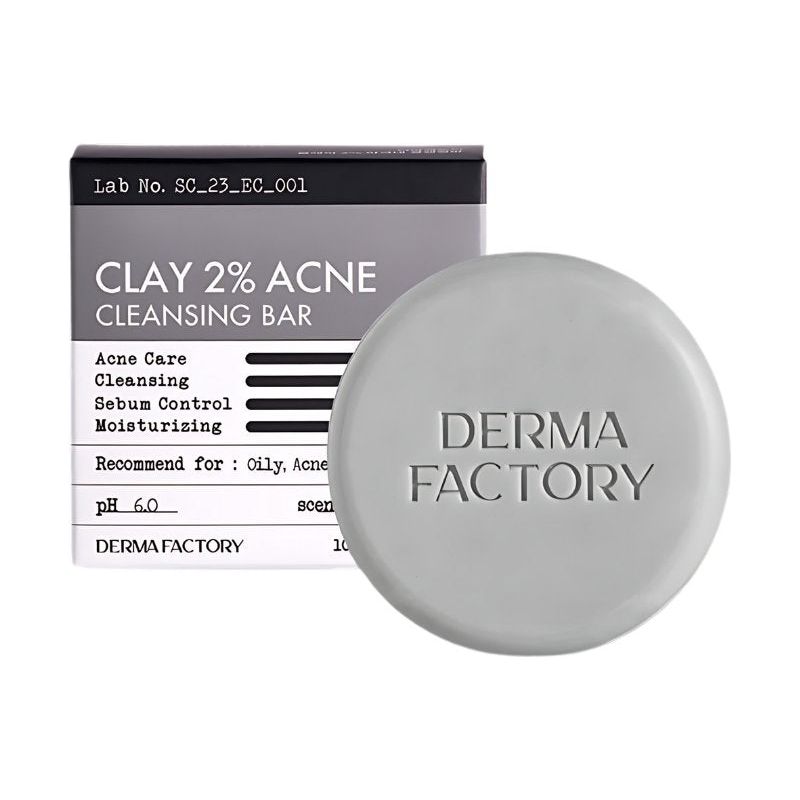 DERMA FACTORY Clat 2% Acne Cleansing Bar 120g - Glam Global UK