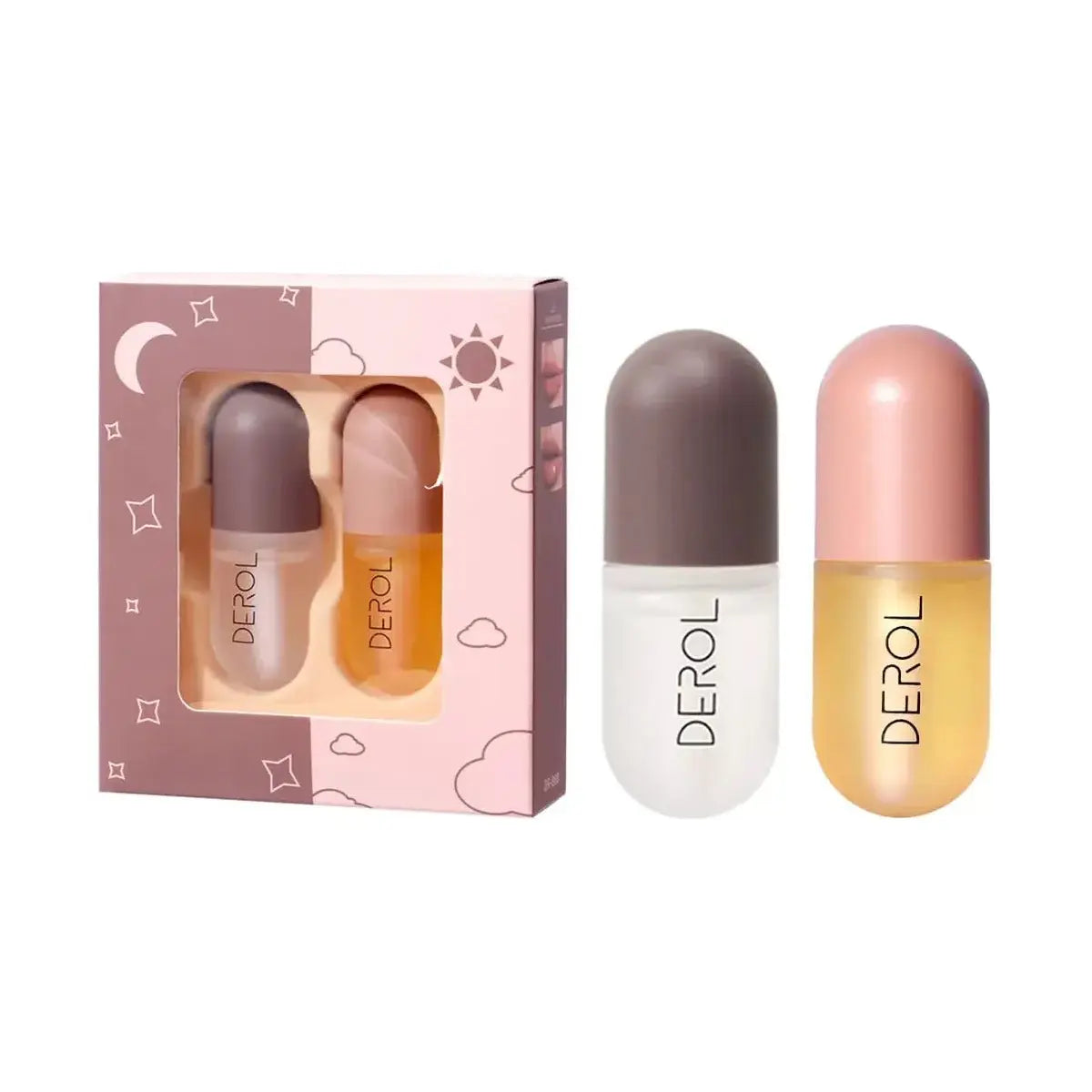 DEROL™ Lip Plumper Kit | Day & Night Lip Treatment - Vegan & Cruelty - Free - Glam Global UK