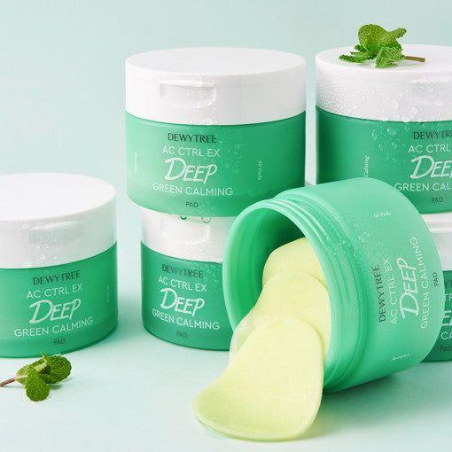 DEWYTREE AC Ctrl Deep Green Calming Pad - 180g (60 Pads) | Dual - Sided Soothing & Softening Care - Glam Global UKDEWYTREE