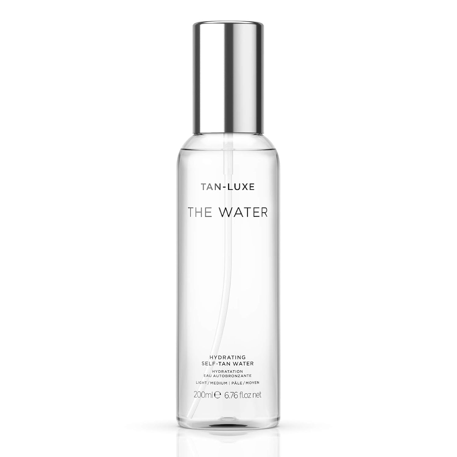 TAN-LUXE The Water Hydrating Self-Tan Water – 200ml (Medium/Dark) | Clear, Weightless Self-Tanner for a Natural, Streak-Free Glow