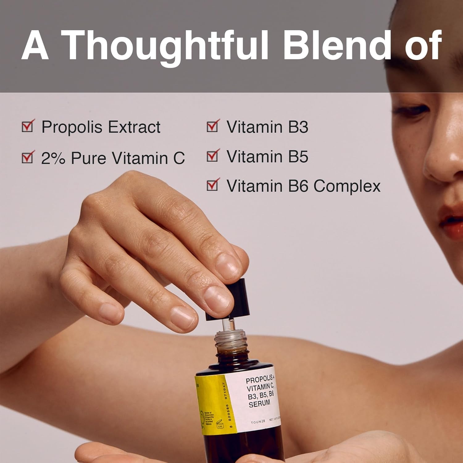 Propolis Vitamin C B3 B5 B6 Serum 1.01 Fl.Oz / 30Ml | Nutrient Face Serum for Dry and Tired Skin | with Propolis and Pure Vitamin C | Allergen-Free and Cruelty-Free