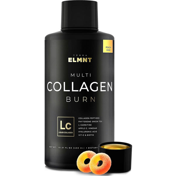 TERRA ELMNT Multi Collagen Burn – 450ml | Liquid Collagen Shot for Weight Loss, Hair, Skin & Nails