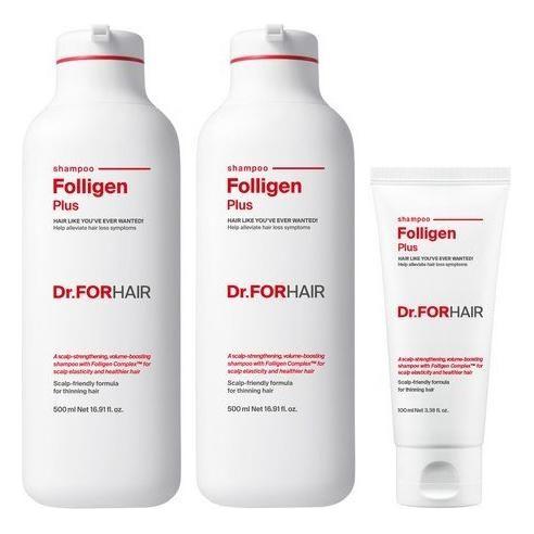 Dr.FORHAIR Folligen Plus Shampoo 3 - Piece Set | Hair Loss Prevention & Scalp Care - Glam Global UKDr.FORHAIR