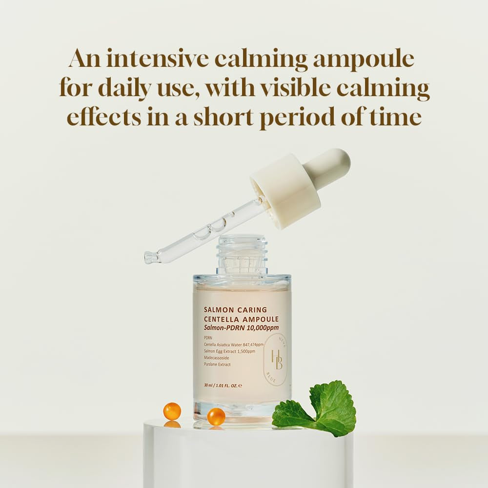HEVEBLUE Salmon Caring Centella Ampoule – 30ml | Calming, Healing & Restorative Serum