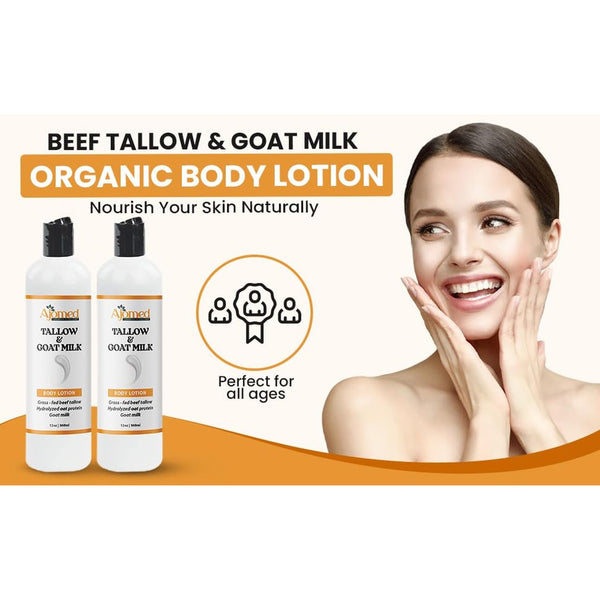 Ajomed Tallow & Goat Milk Body Lotion – 227g | Deeply Nourishing, Hydrating & Sustainable Skincare