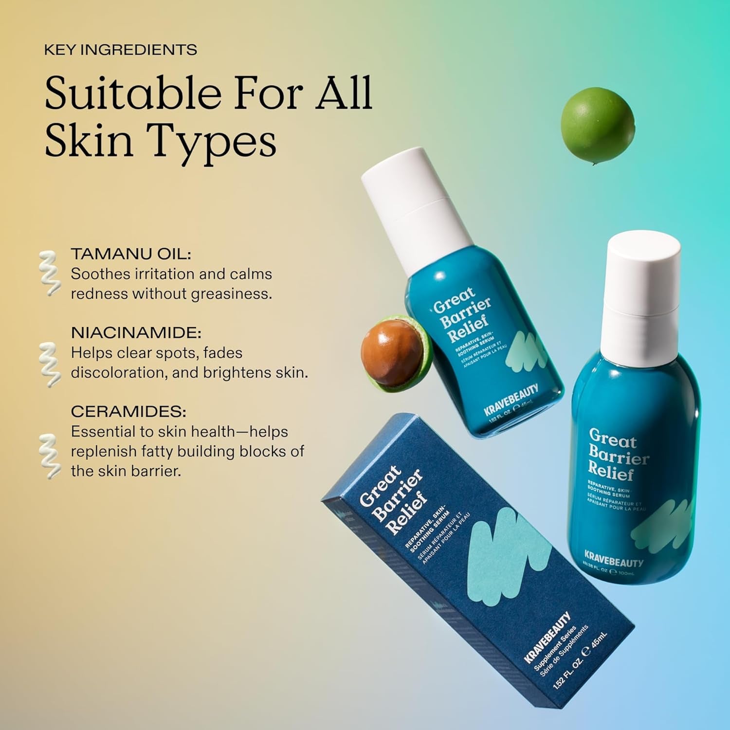 KraveBeauty Great Barrier Relief Reparative Skin-Soothing Serum – 45ml | Calms Redness & Restores Damaged Skin Barrier