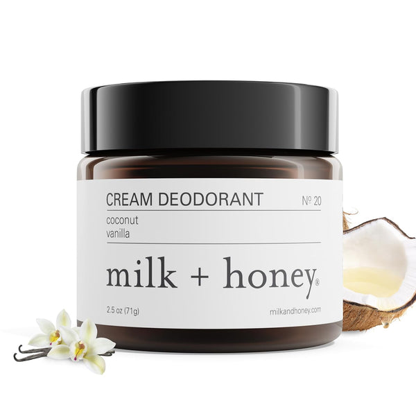 milk + honey Cream Deodorant No. 20 – 71g | Natural Deodorant with Coconut & Vanilla | Aluminum-Free, Sensitive Skin Safe