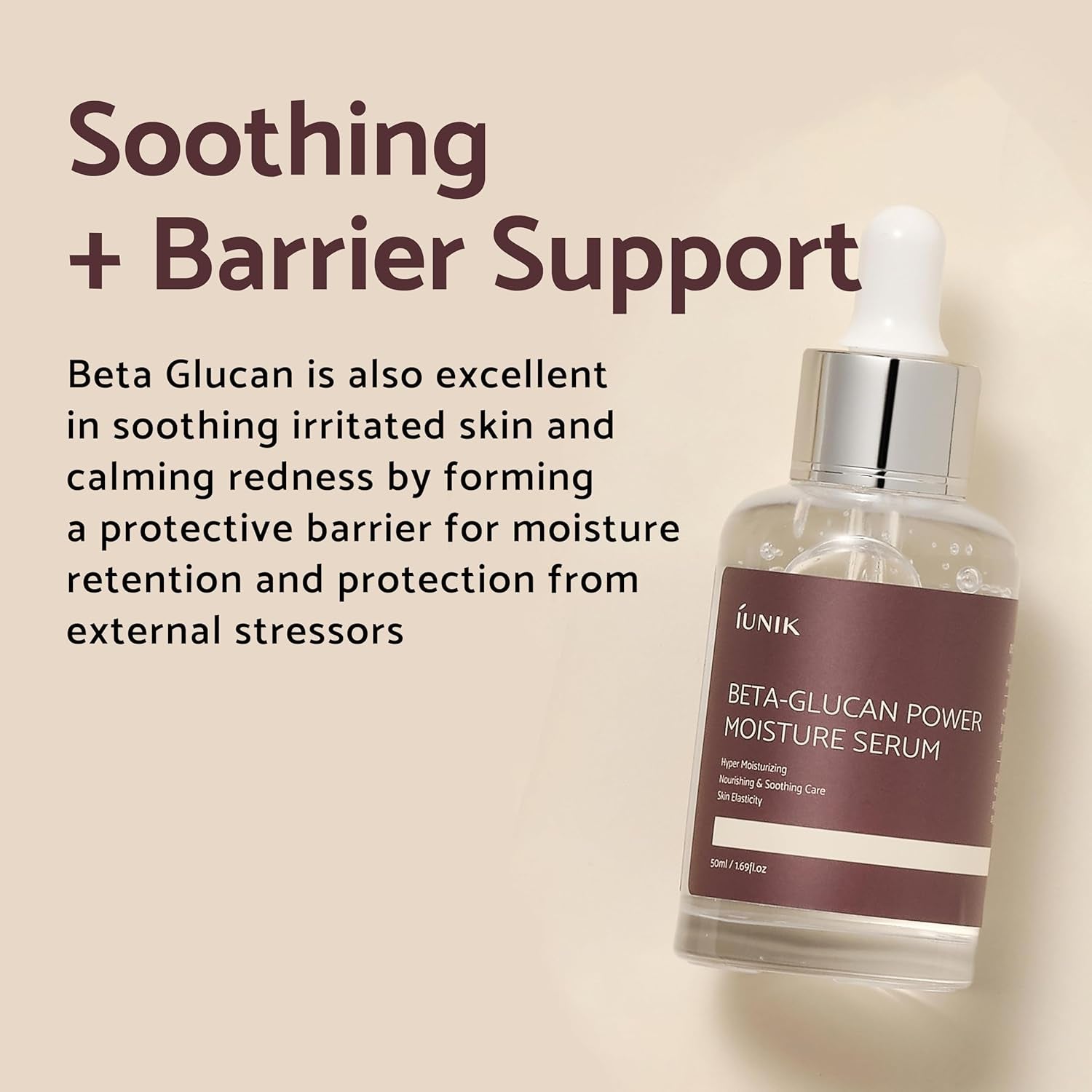 iUNIK Beta-Glucan Power Moisture Serum – 50ml | Ultra-Hydrating Serum for Dry & Sensitive Skin