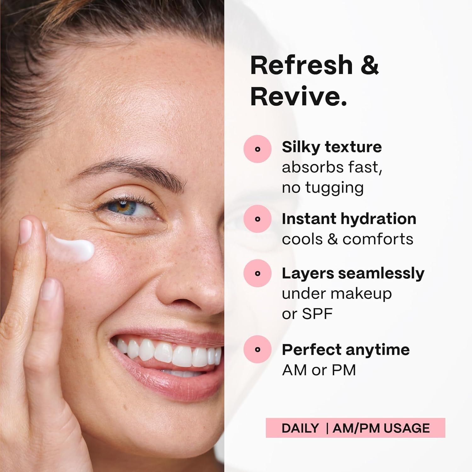 Eye Cream - Anti-Aging under Eye Cream for Dark Circles and Puffiness with Niacinamide, with Skin-Brightening Vitamin C, 0.5 Oz