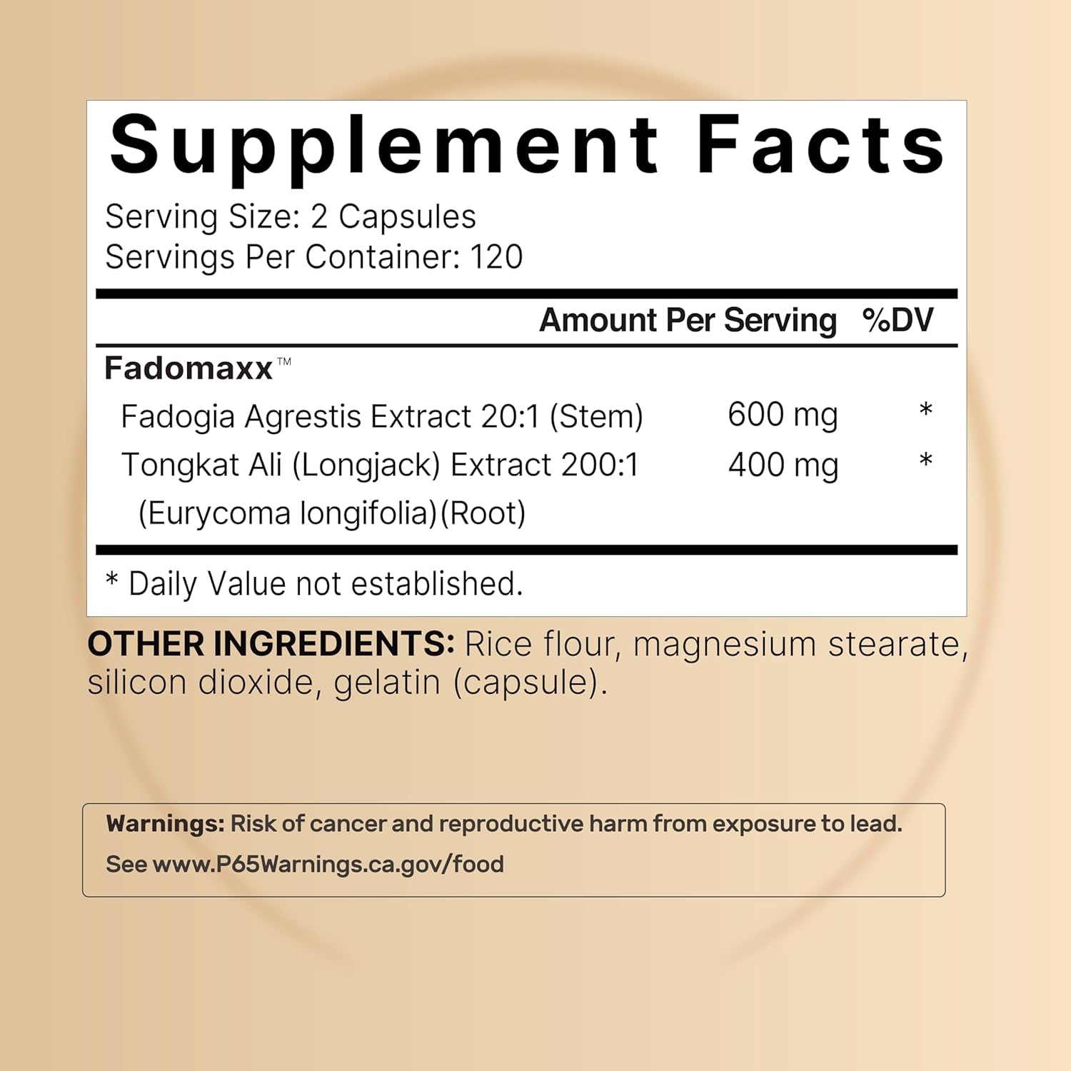 Fadogia Agrestis - 240 Capsules - 600Mg Fadogia Agrestis with 400Mg Tongkat Ali - High Strength Extracts for Vitality & Workout Performance Support*