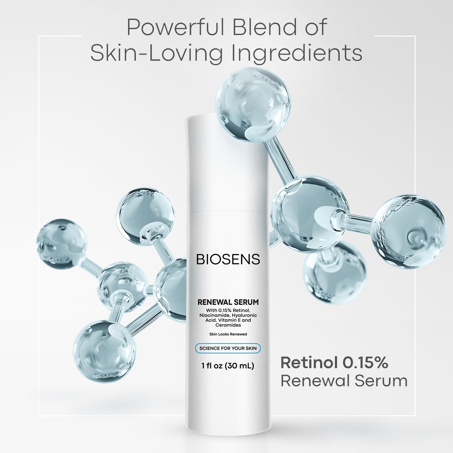BIOSENS Renewal Serum – 30ml | Retinol + Niacinamide for Smooth, Even, Youthful Skin