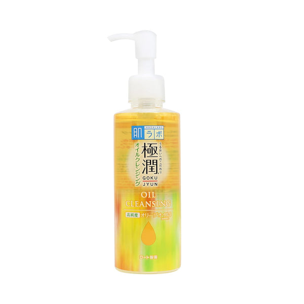 ROHTO Hadalabo Gokujun Oil Cleansing – 200ml | Gentle, Olive-Based Makeup Remover with Hyaluronic Acid