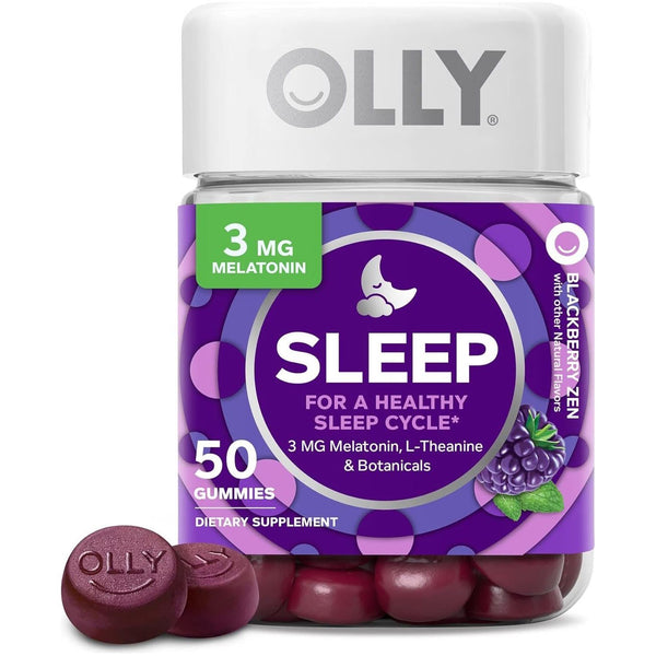 Sleep Gummy, Occasional Sleep Support, 3 Mg Melatonin, L-Theanine, Chamomile and Lemon Balm Extracts, Sleep Supplement, Blackberry Flavor - 50 Count