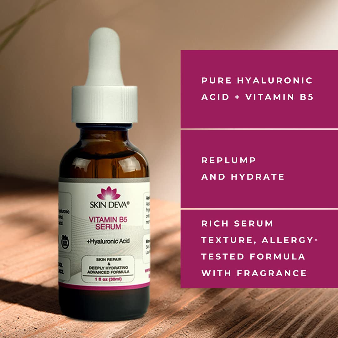 SKIN DEVA Vitamin B5 Serum + Hyaluronic Acid – 30ml | Deep Hydration & Skin Barrier Repair