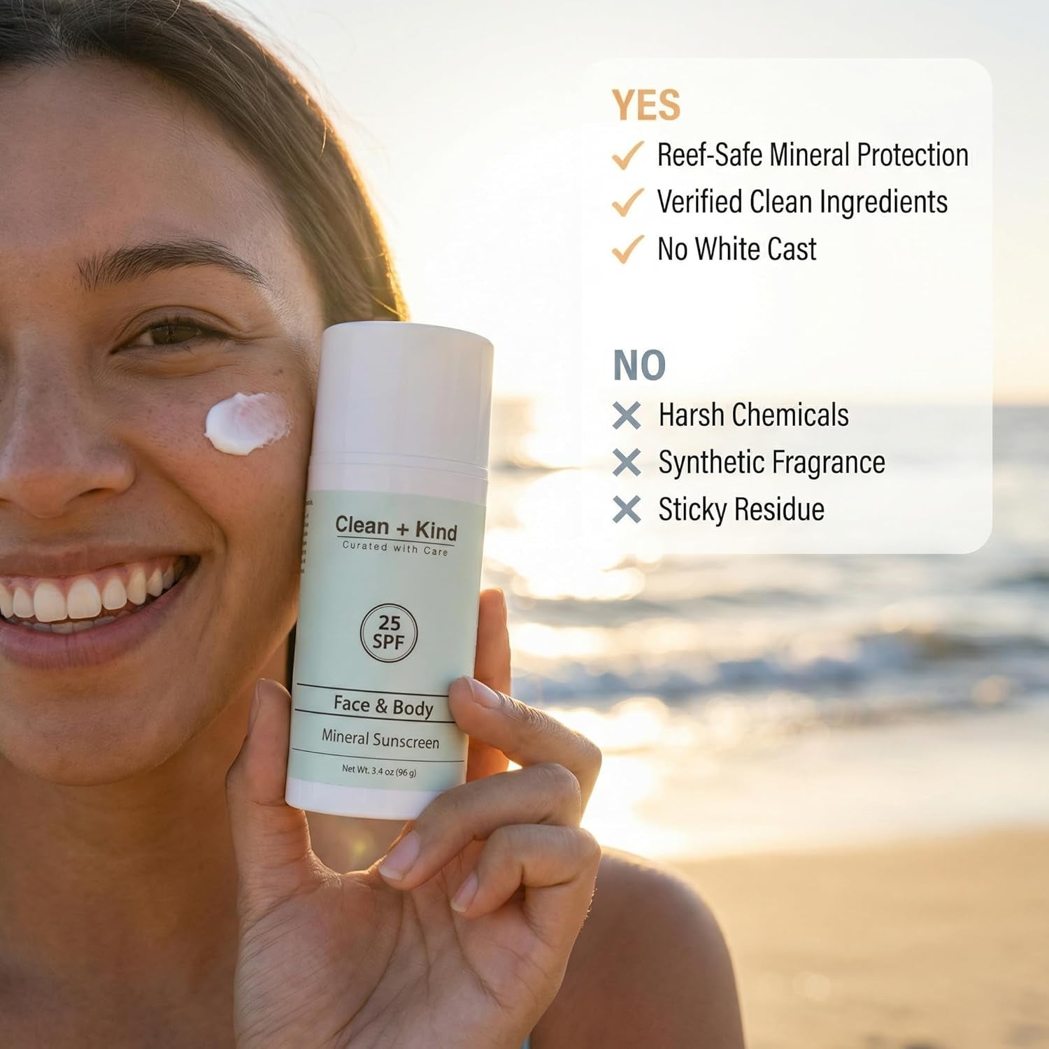 Tallow Sunscreen SPF 25 with Non-Nano Zinc Oxide – Natural Mineral, Reef-Safe & Non-Toxic Sunblock for Face & Body – Non-Greasy, Moisturizing Protection for Sensitive Skin (3.4 Oz)