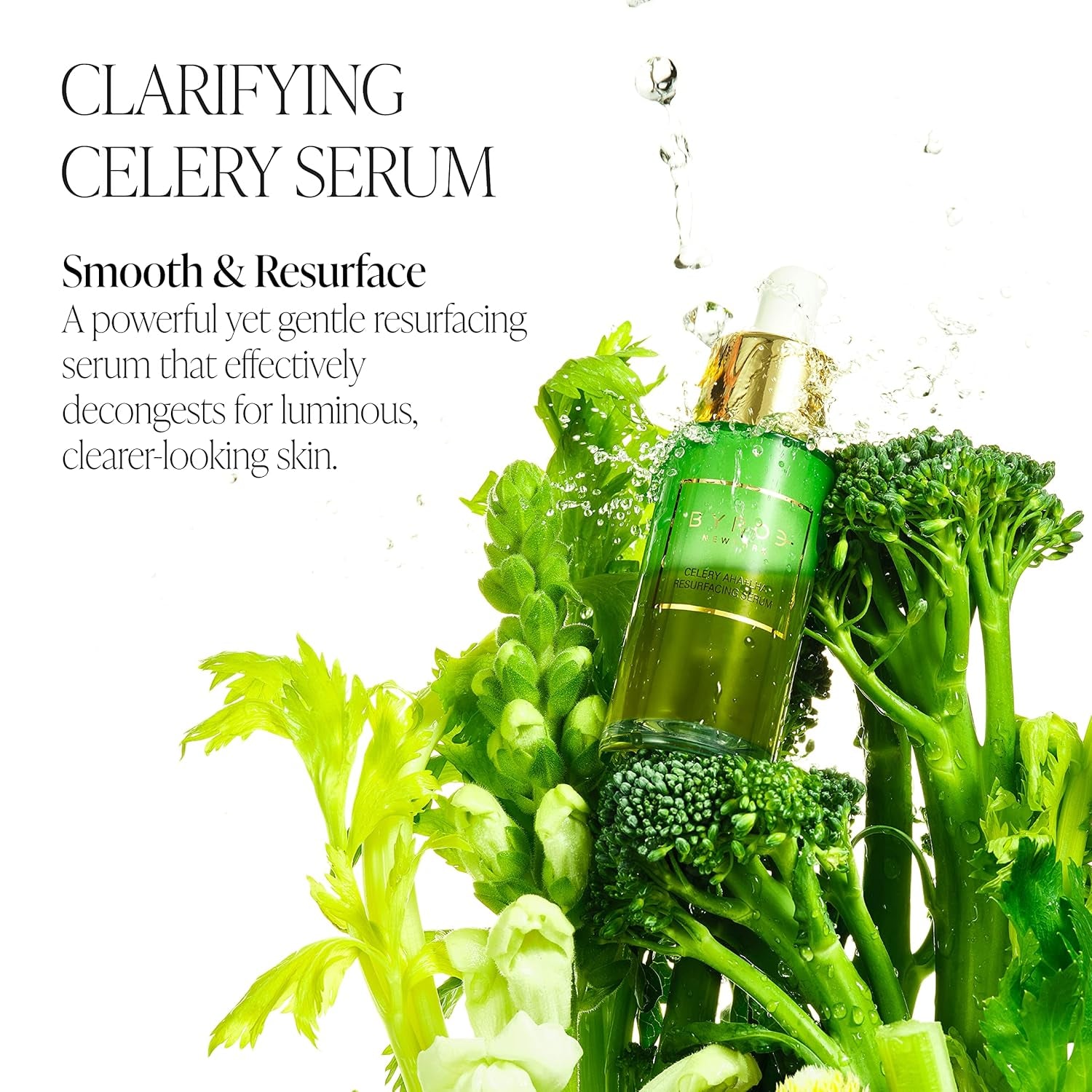 BYROE Celery AHA+ LHA Resurfacing Serum – 30ml | Gentle Exfoliating & Brightening Treatment