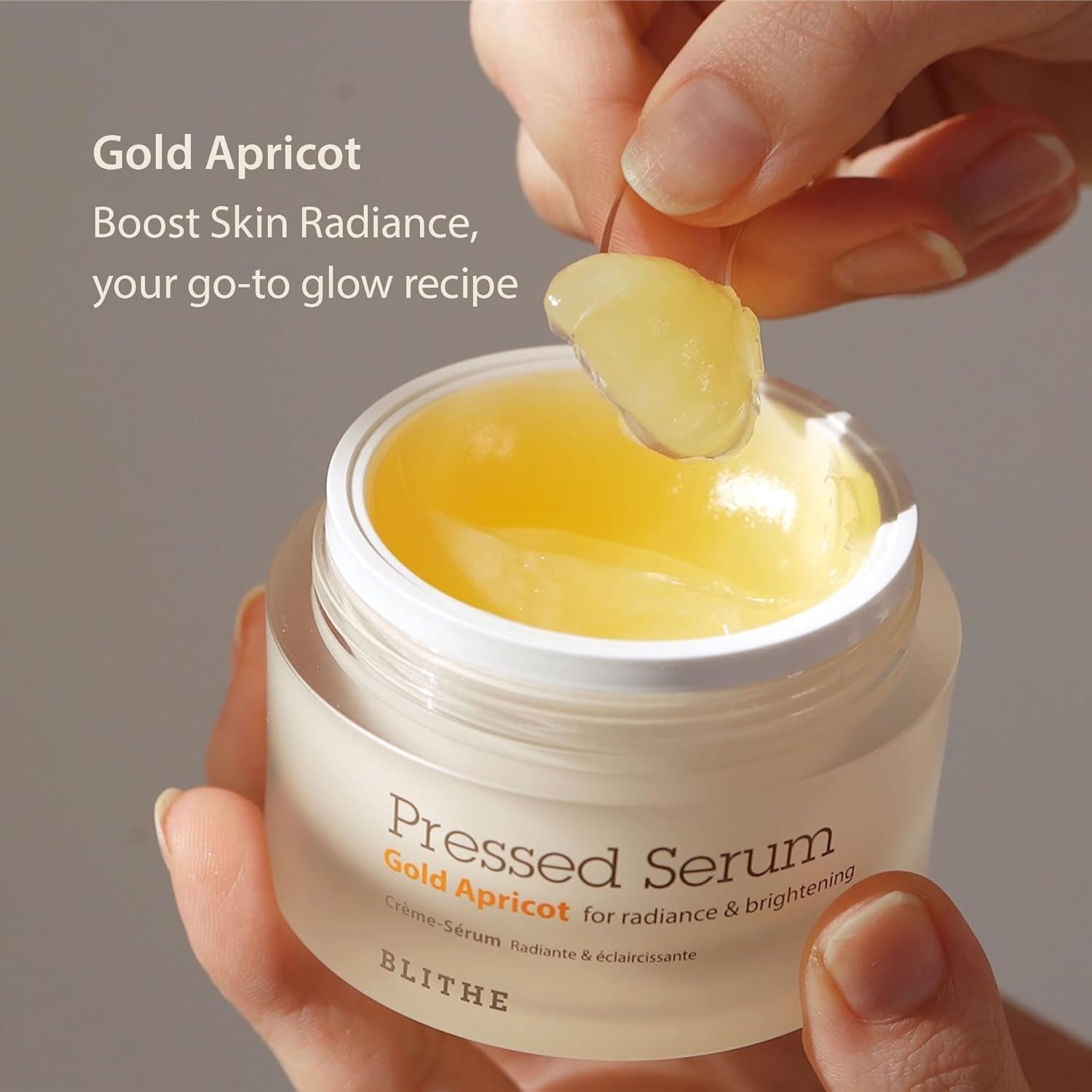 BLITHE Pressed Serum Gold Apricot – 50ml | Radiance & Brightening Korean Face Moisturizer