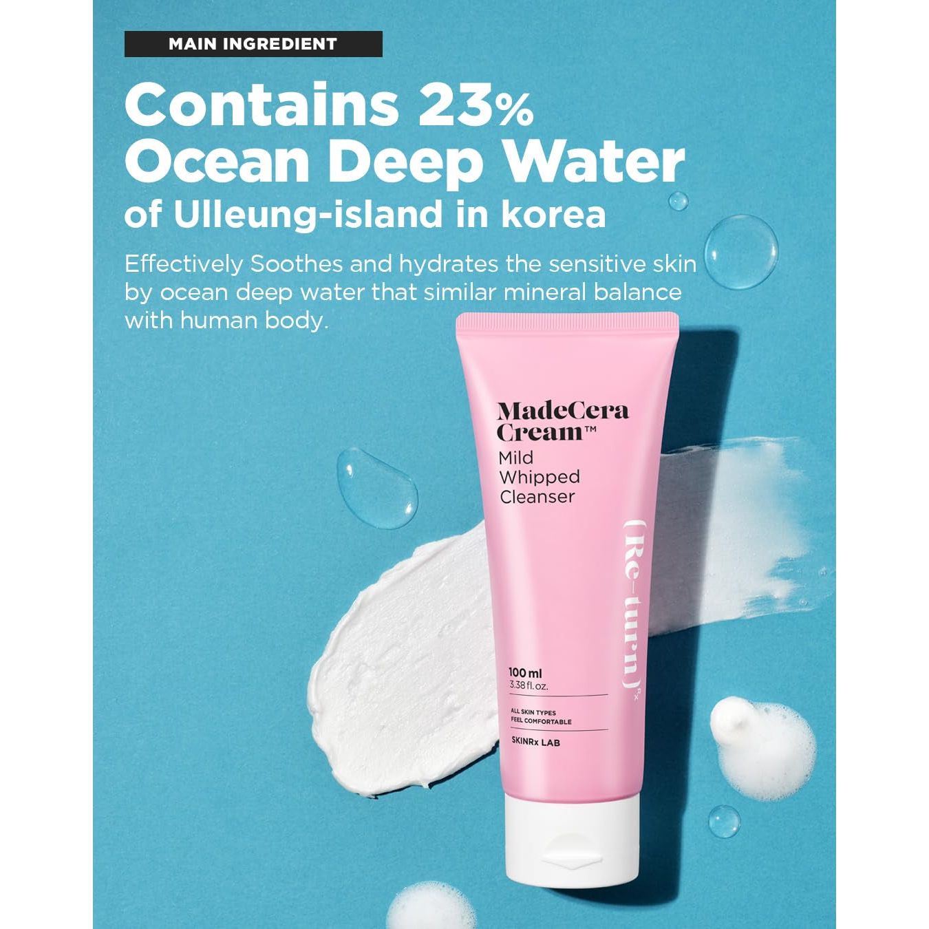 BEISIKS SKINRxLAB MadeCera Cream Mild Whipped Cleanser – 100ml | Hydrating, Pore-Tightening Daily Face Wash