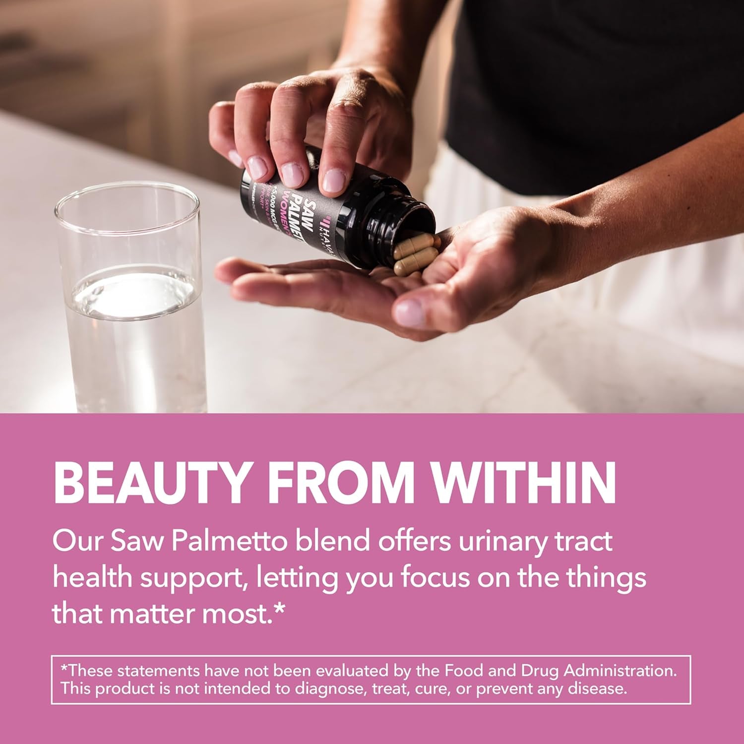 HAVASU NUTRITION Saw Palmetto Women’s – 60 Capsules | Hair, Skin & Nail Support with Biotin