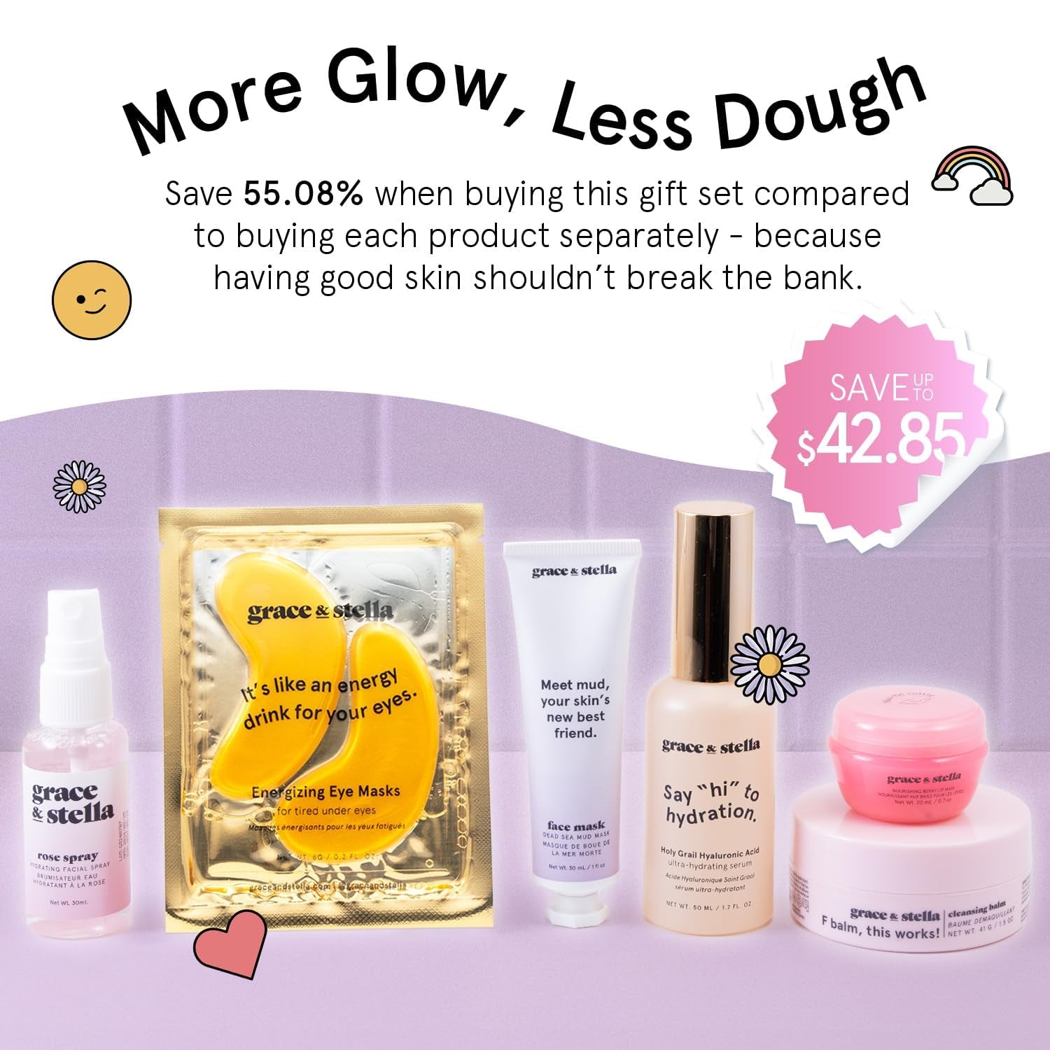 grace & stella The Dream Team Collection – 6-Piece Award-Winning Skincare Gift Set | Hydrating, Brightening & Revitalizing